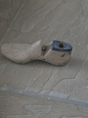 Child's Wooden Shoe Last with Metal Toe Plate - Natural Wood
